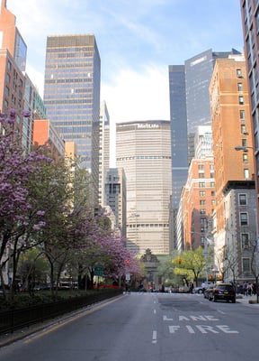 Quiet tree-lined avenue in Gramercy, Manhattan